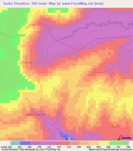 Sudre,Haiti Elevation Map