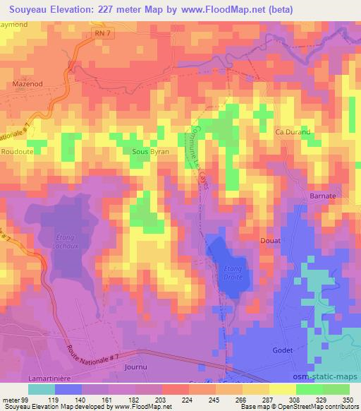 Souyeau,Haiti Elevation Map