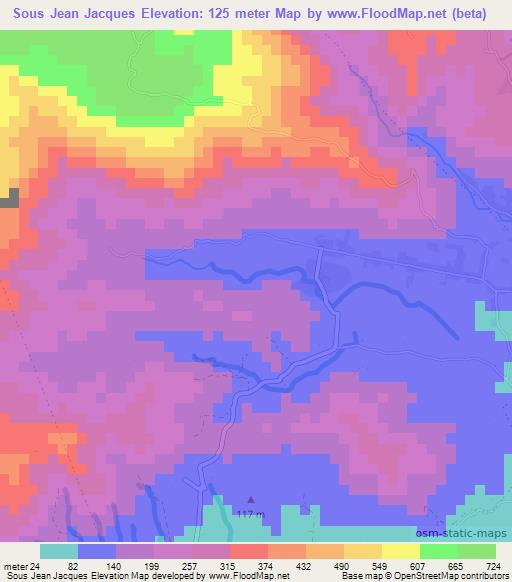 Sous Jean Jacques,Haiti Elevation Map