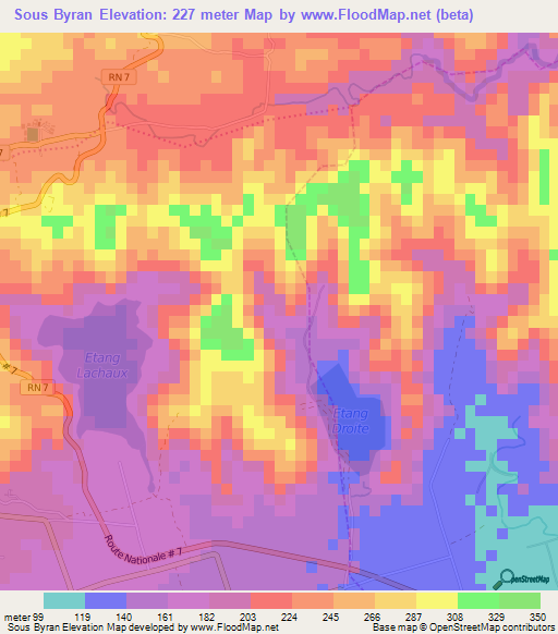 Sous Byran,Haiti Elevation Map