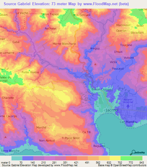 Source Gabriel,Haiti Elevation Map