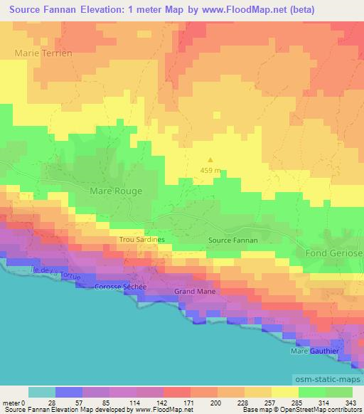 Source Fannan,Haiti Elevation Map