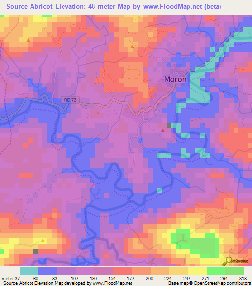 Source Abricot,Haiti Elevation Map