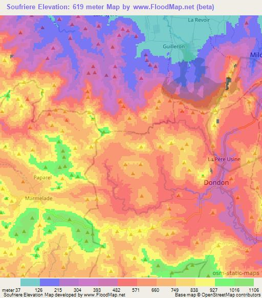 Soufriere,Haiti Elevation Map