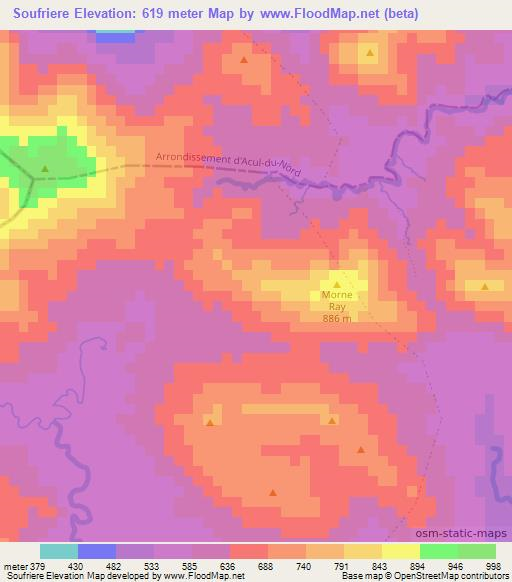 Soufriere,Haiti Elevation Map