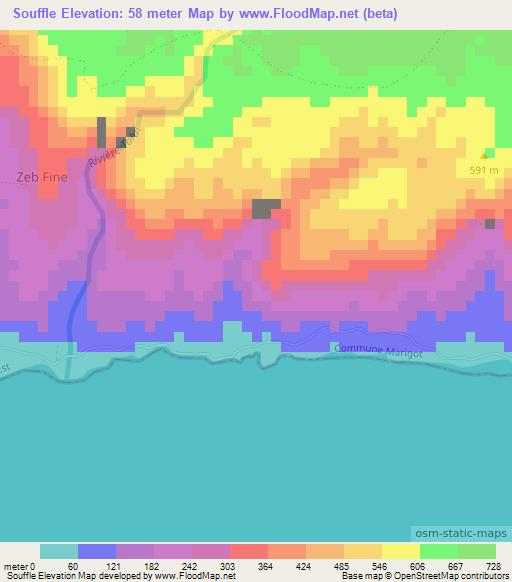 Souffle,Haiti Elevation Map