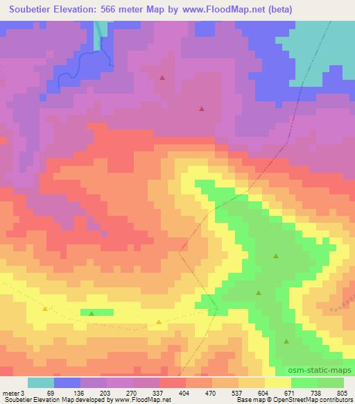 Soubetier,Haiti Elevation Map