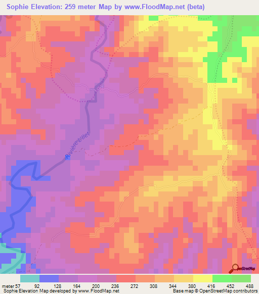 Sophie,Haiti Elevation Map