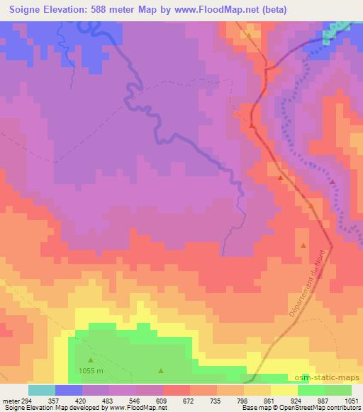 Soigne,Haiti Elevation Map