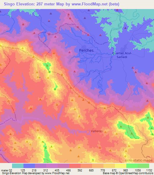 Singo,Haiti Elevation Map