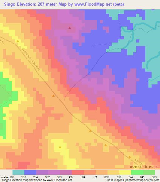 Singo,Haiti Elevation Map