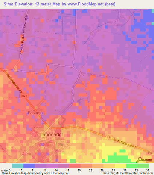 Sima,Haiti Elevation Map