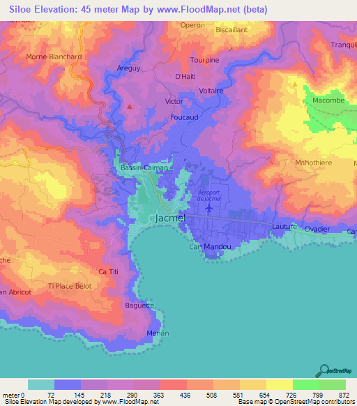 Siloe,Haiti Elevation Map