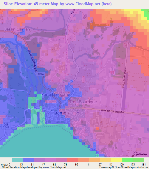 Siloe,Haiti Elevation Map