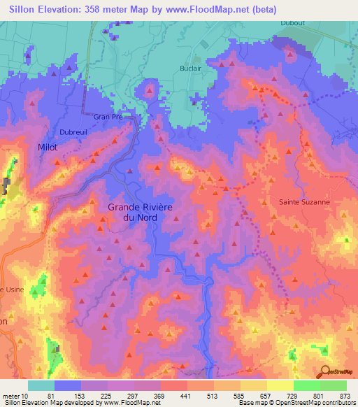 Sillon,Haiti Elevation Map