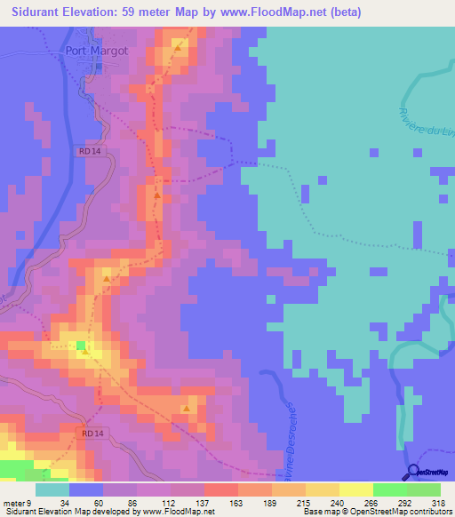 Sidurant,Haiti Elevation Map