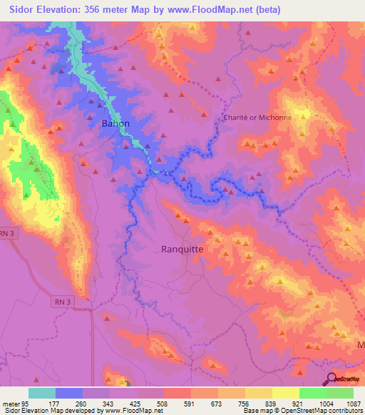 Sidor,Haiti Elevation Map