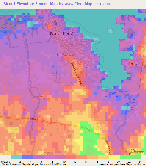 Sicard,Haiti Elevation Map