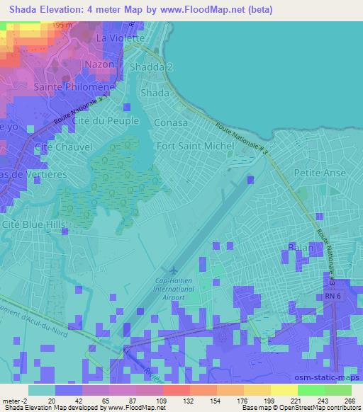 Shada,Haiti Elevation Map