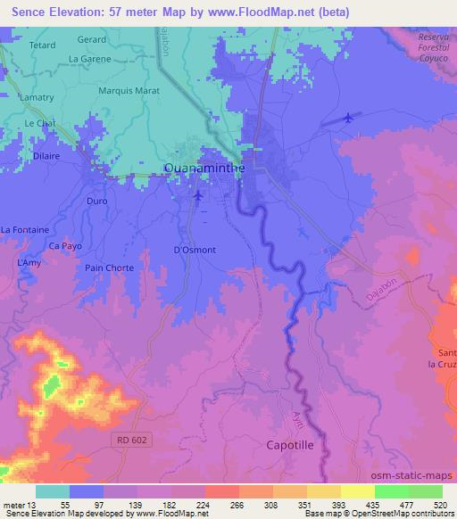 Sence,Haiti Elevation Map