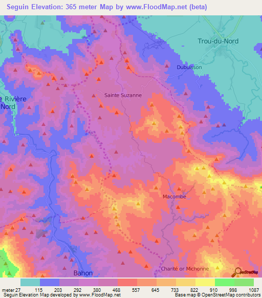 Seguin,Haiti Elevation Map