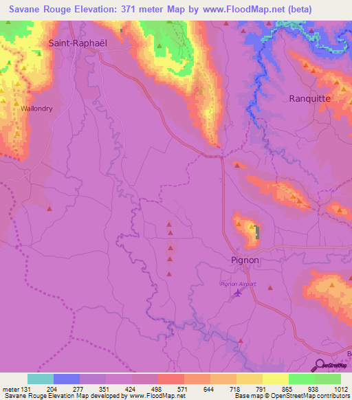 Savane Rouge,Haiti Elevation Map