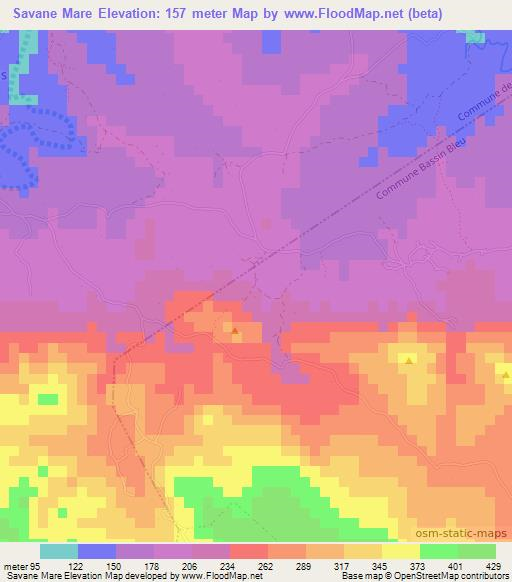 Savane Mare,Haiti Elevation Map