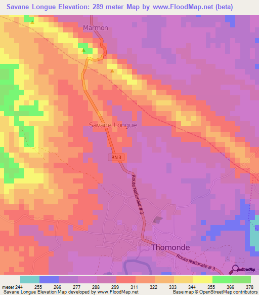 Savane Longue,Haiti Elevation Map