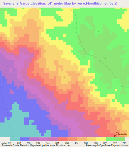 Savane la Garde,Haiti Elevation Map