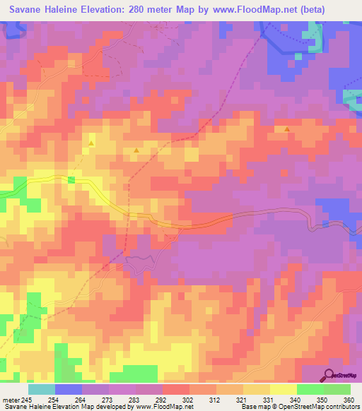 Savane Haleine,Haiti Elevation Map