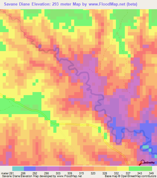 Savane Diane,Haiti Elevation Map