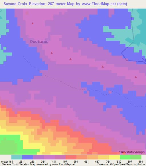 Savane Croix,Haiti Elevation Map