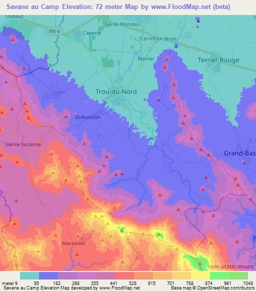 Savane au Camp,Haiti Elevation Map