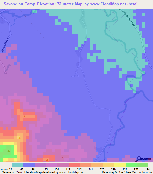 Savane au Camp,Haiti Elevation Map