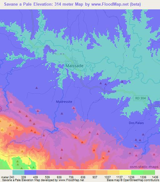 Savane a Pale,Haiti Elevation Map