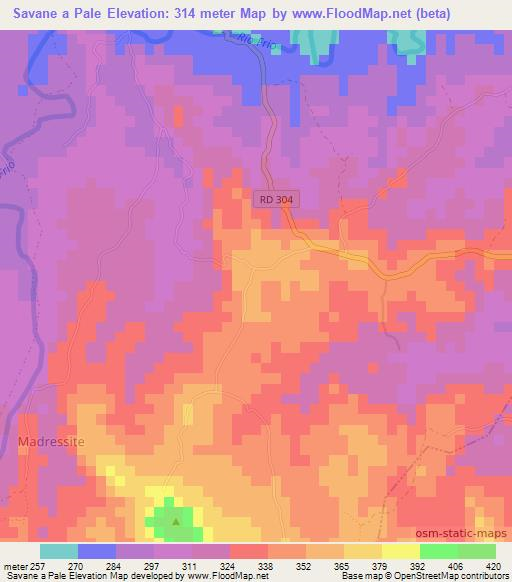 Savane a Pale,Haiti Elevation Map