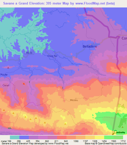 Savane a Grand,Haiti Elevation Map