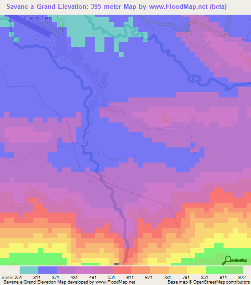 Savane a Grand,Haiti Elevation Map