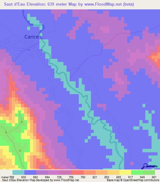 Saut d'Eau,Haiti Elevation Map