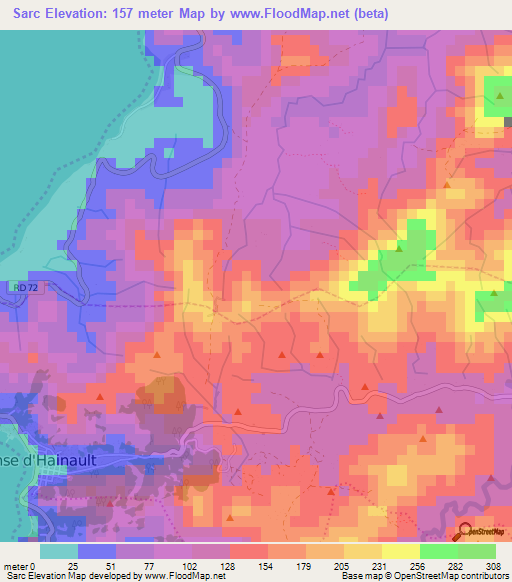 Sarc,Haiti Elevation Map