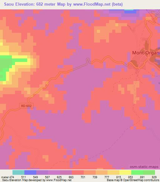 Saou,Haiti Elevation Map