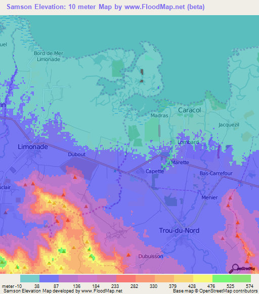 Samson,Haiti Elevation Map