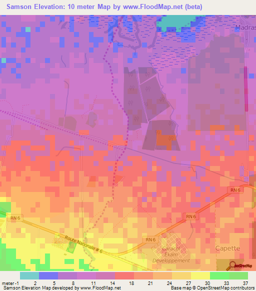 Samson,Haiti Elevation Map