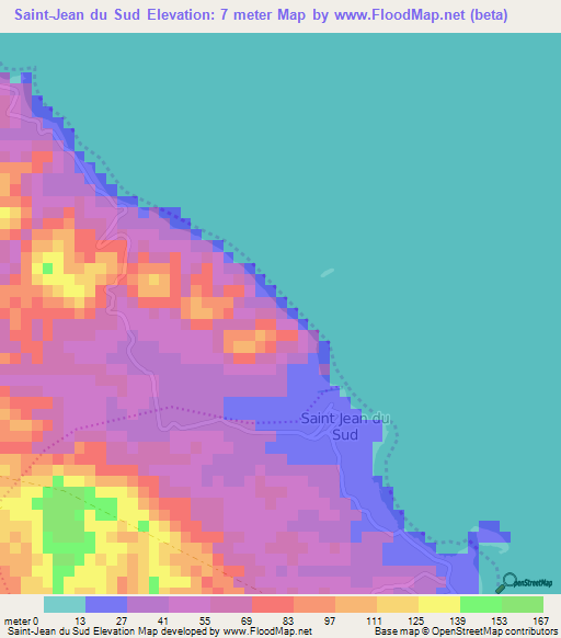 Saint-Jean du Sud,Haiti Elevation Map