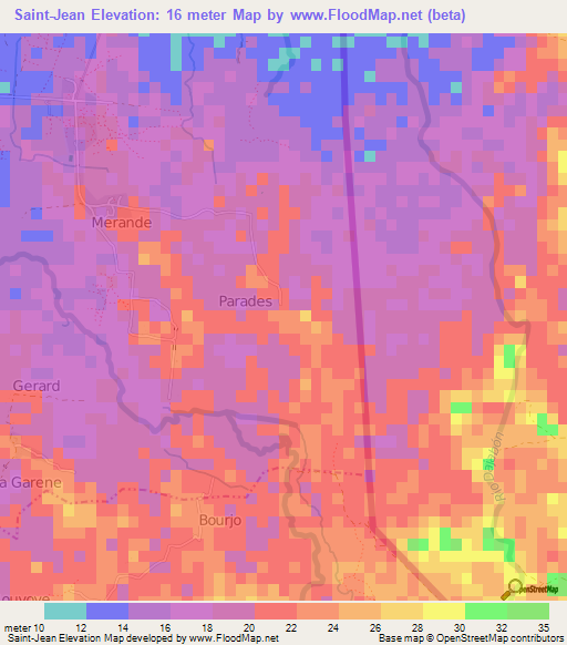 Saint-Jean,Haiti Elevation Map