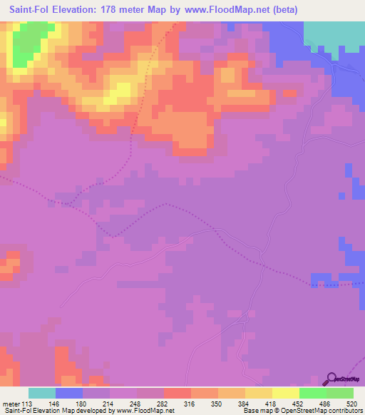 Saint-Fol,Haiti Elevation Map