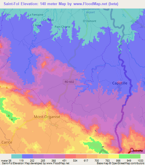 Saint-Fol,Haiti Elevation Map