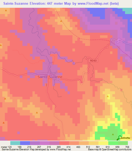 Sainte-Suzanne,Haiti Elevation Map