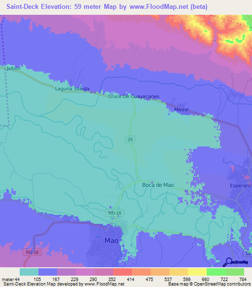 Saint-Deck,Haiti Elevation Map