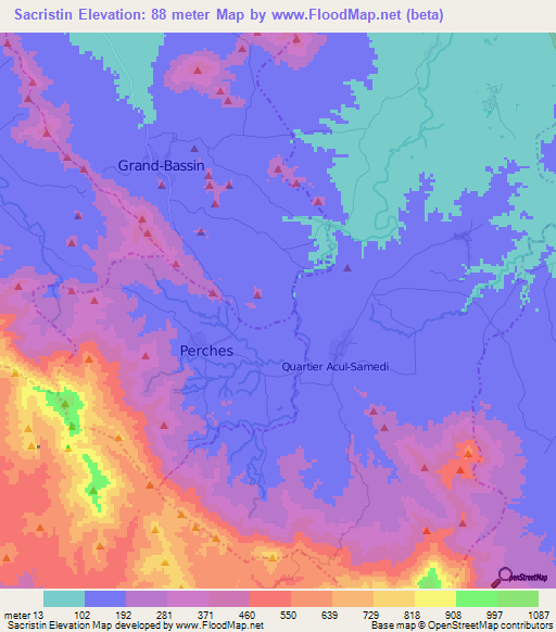 Sacristin,Haiti Elevation Map